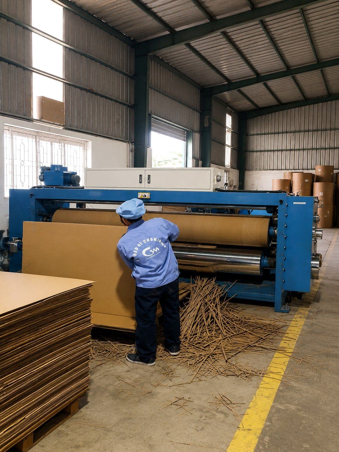 Công nhân vận hành máy bế tròn